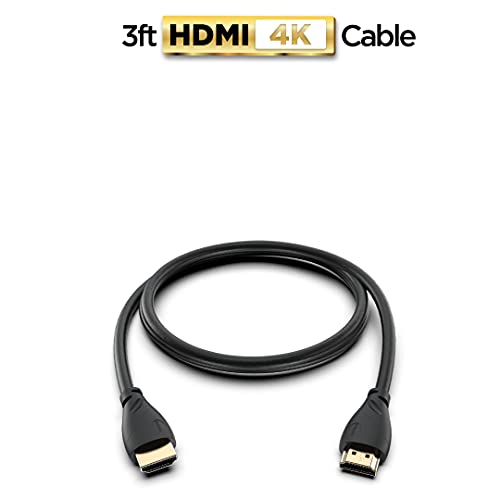 PowerBear 4K HDMI כבל 3 ft | מחברי מהירות גבוהה, גומי וזהב, 4K @ 60Hz, Ultra HD, 2K, 1080P, ו- ARC תואמים